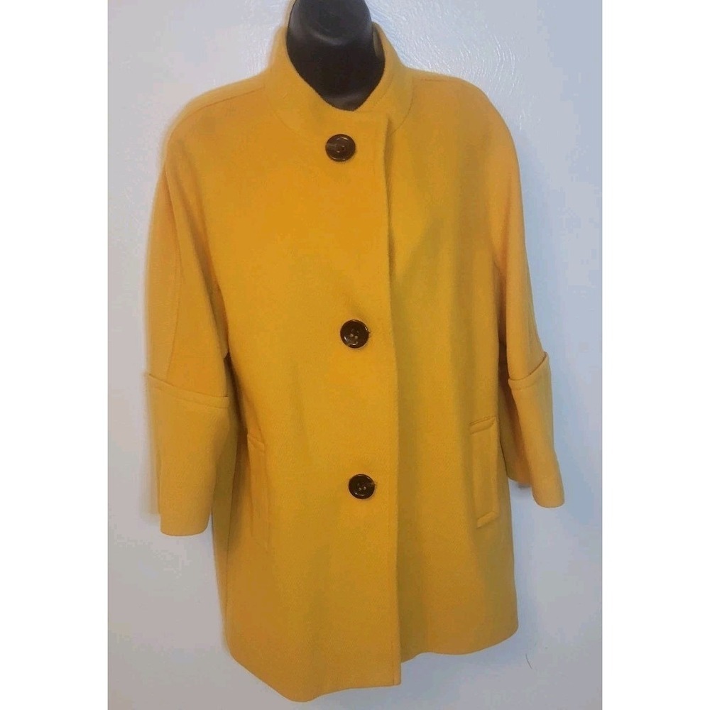 Talbots Yellow Wool Blend Three Button Coat Woman's Size 8
